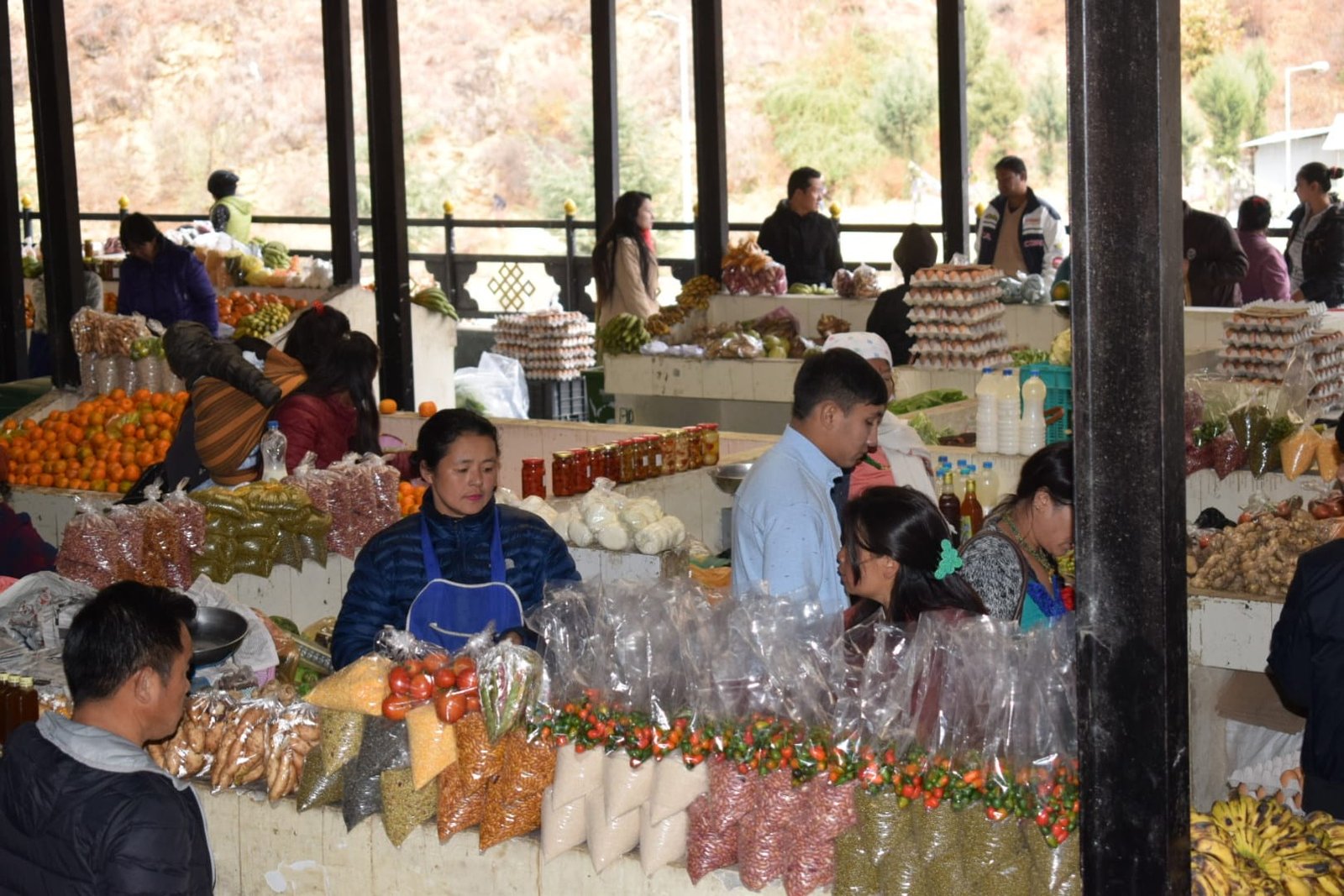 Mercado em Thimphu Butão