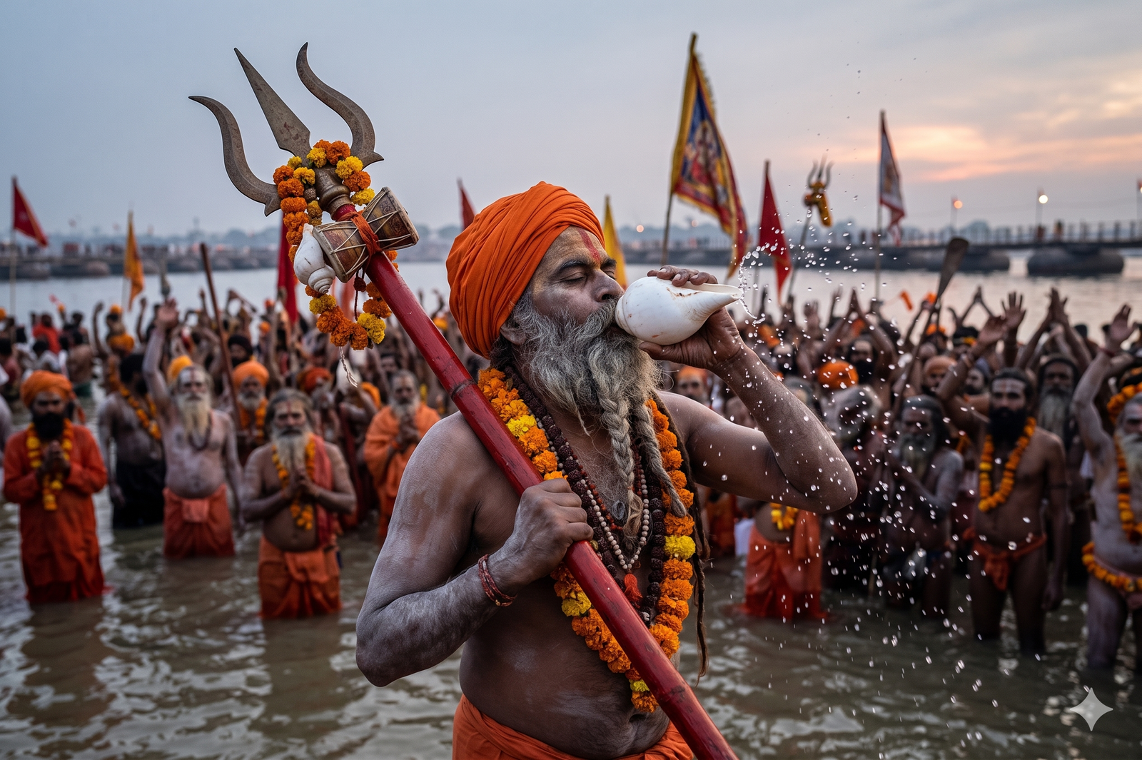 Kumbh Mela Rishikesh. Peregrinação Índia no Rio Ganges.